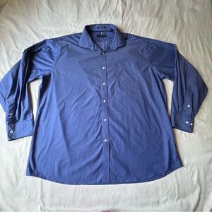 TOMMY HILFIGER Long Sleeve Button Up Shirt Men's XXL Stretch "TH" Embroidery